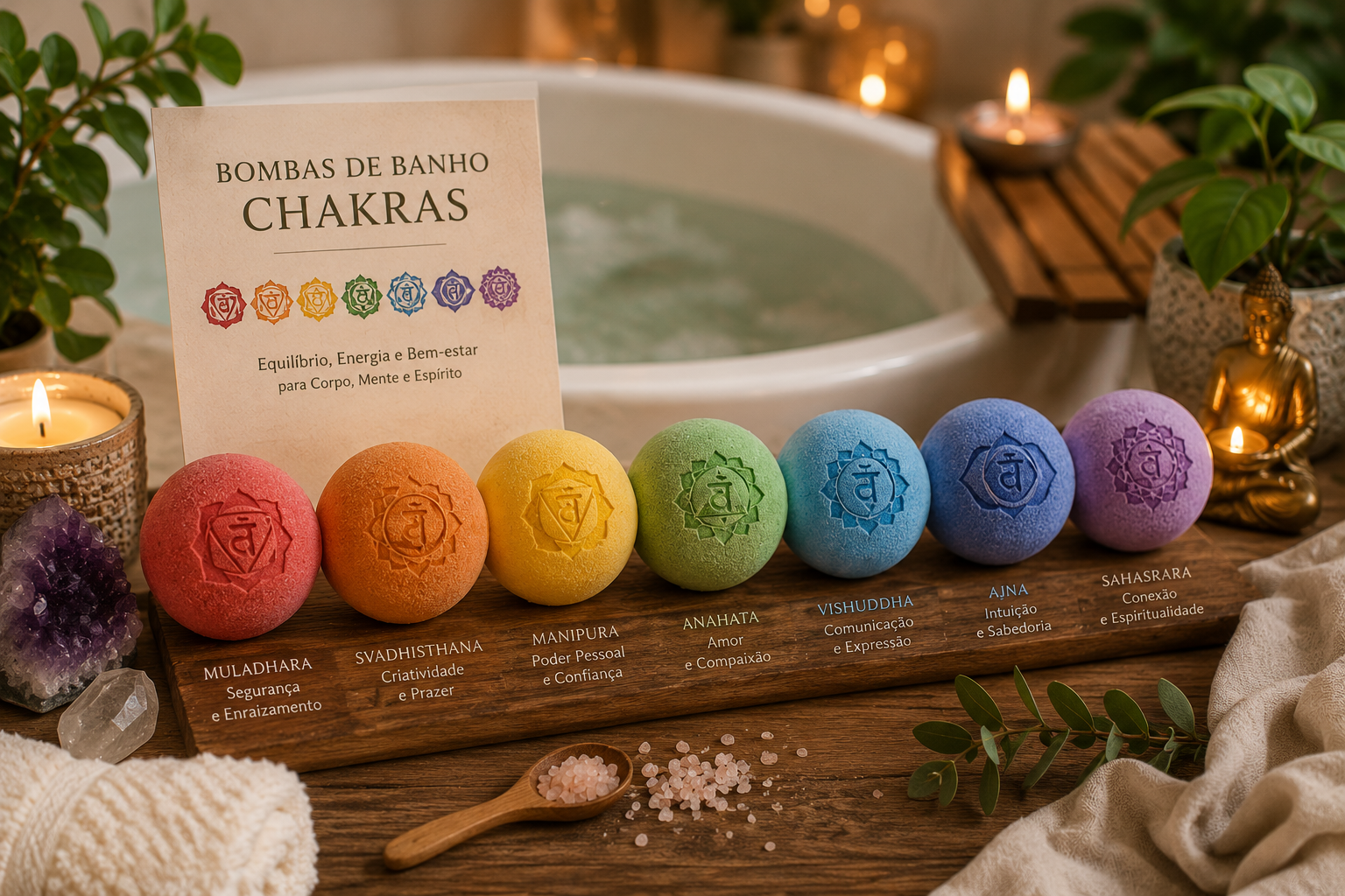 As Melhores Bombas de Banho para Cada Chakra