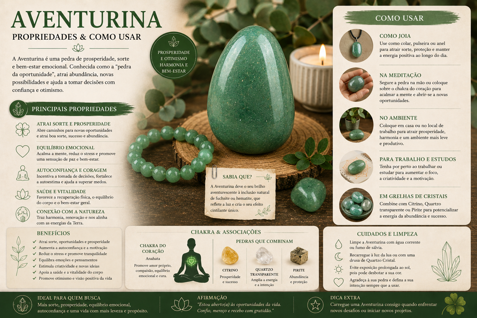 Aventurina: Propriedades, Significado e Como Usar o Cristal da Sorte Aventurina: Propriedades, Significado e Como Usar o Cristal da Sorte