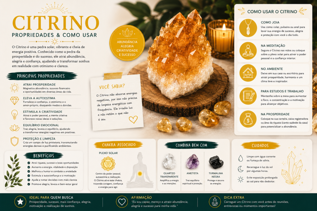 Citrino Propriedades Significado