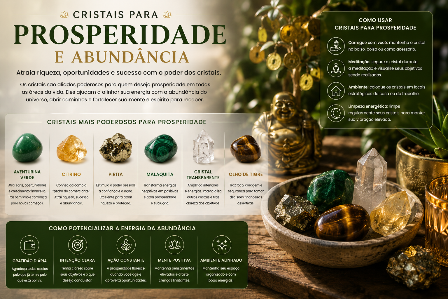 Cristais para Prosperidade e Abundância Cristais para Prosperidade e Abundância