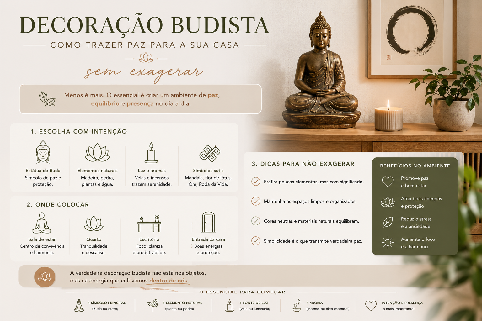 Decoração Budista em Casa Sem Exagerar: Equilíbrio Entre Estética e Espiritualidade