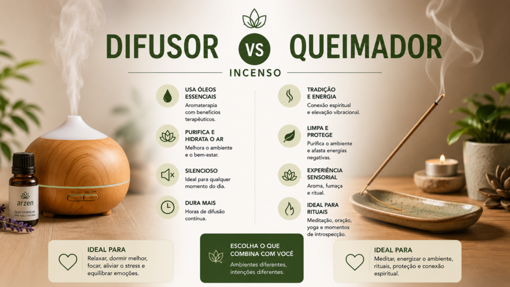 Difusor vs. Queimador de Incenso