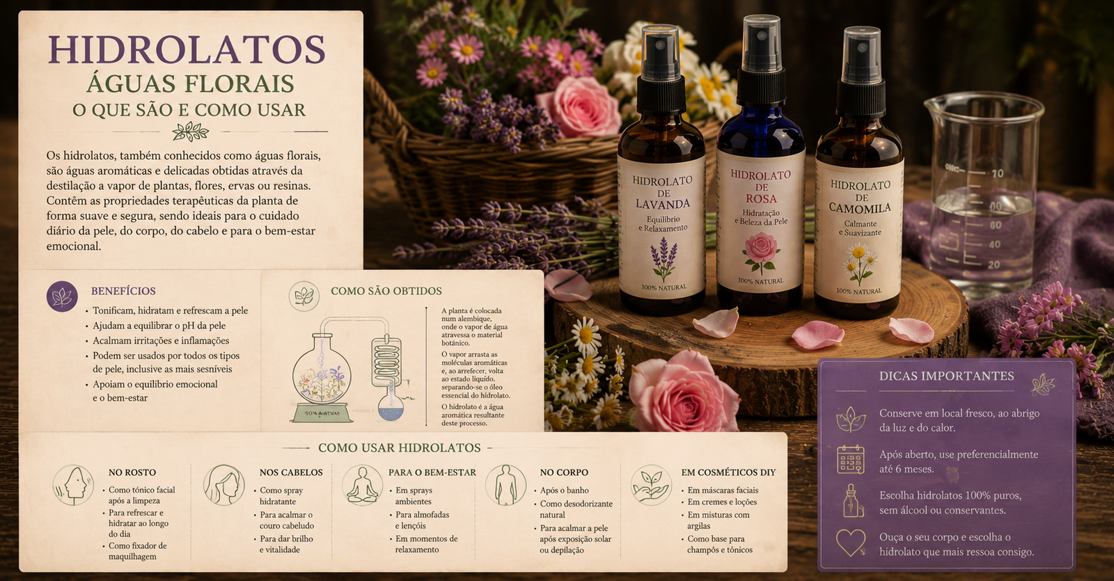 Hidrolatos e Águas Florais: O Que São e Como Usar