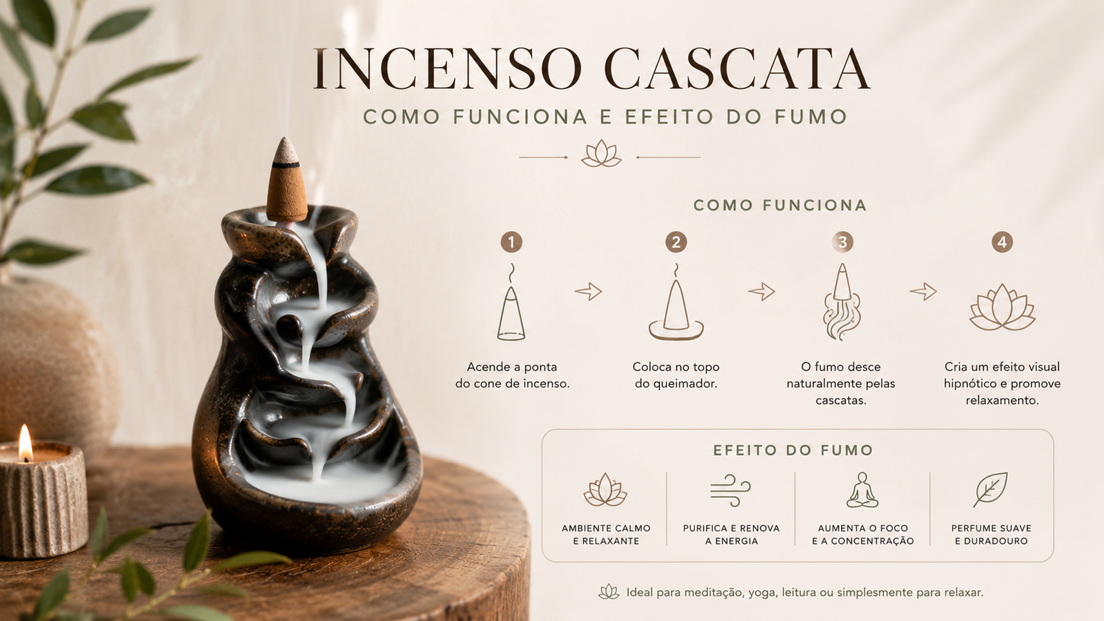 Incenso em Cascata: Como Funciona o Efeito de Fumo Descendente
