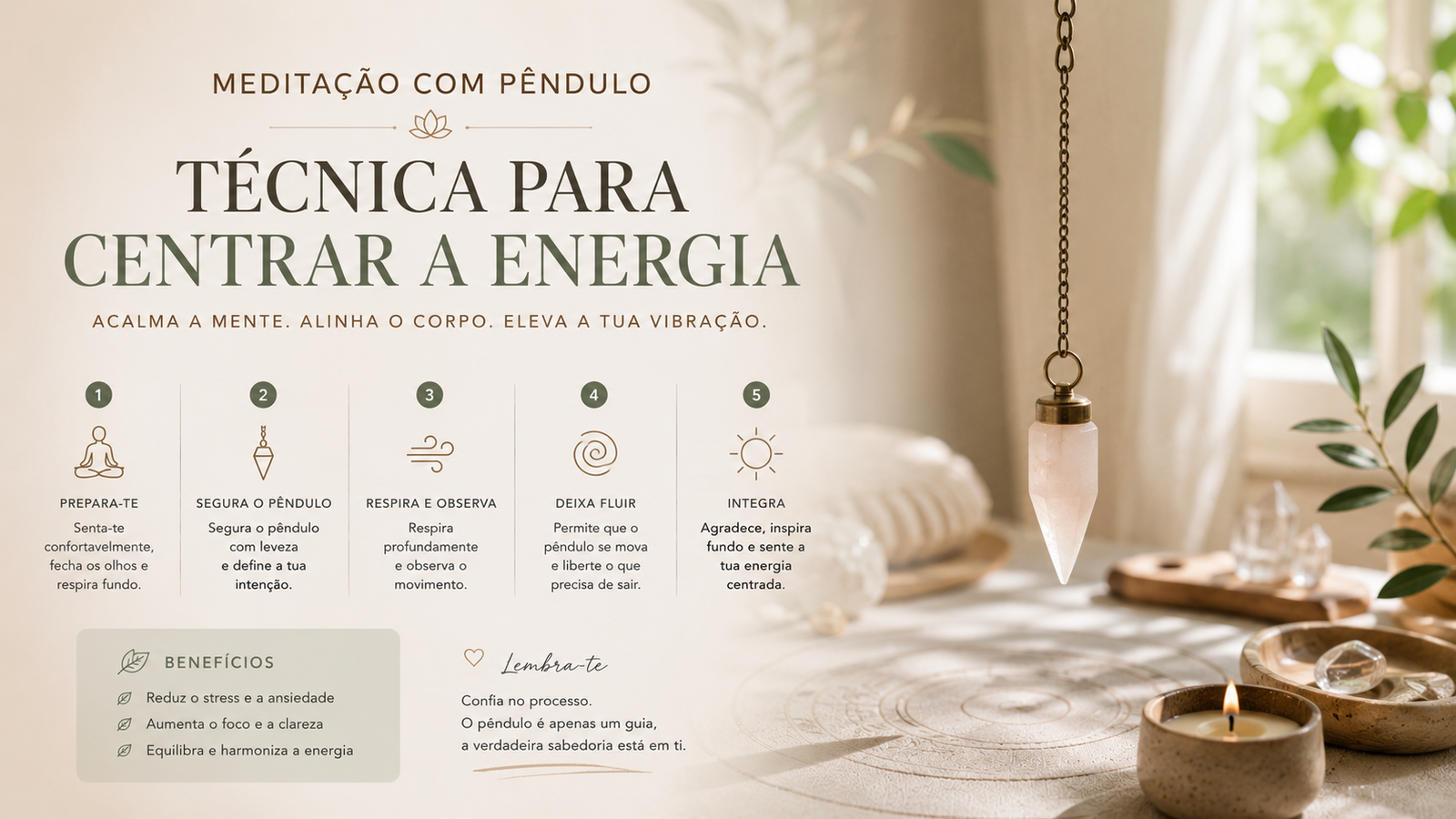 Meditação com Pêndulo: Técnica Simples para Centrar a Energia