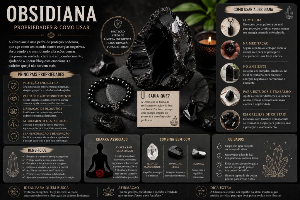 Obsidiana Propriedades Proteccao