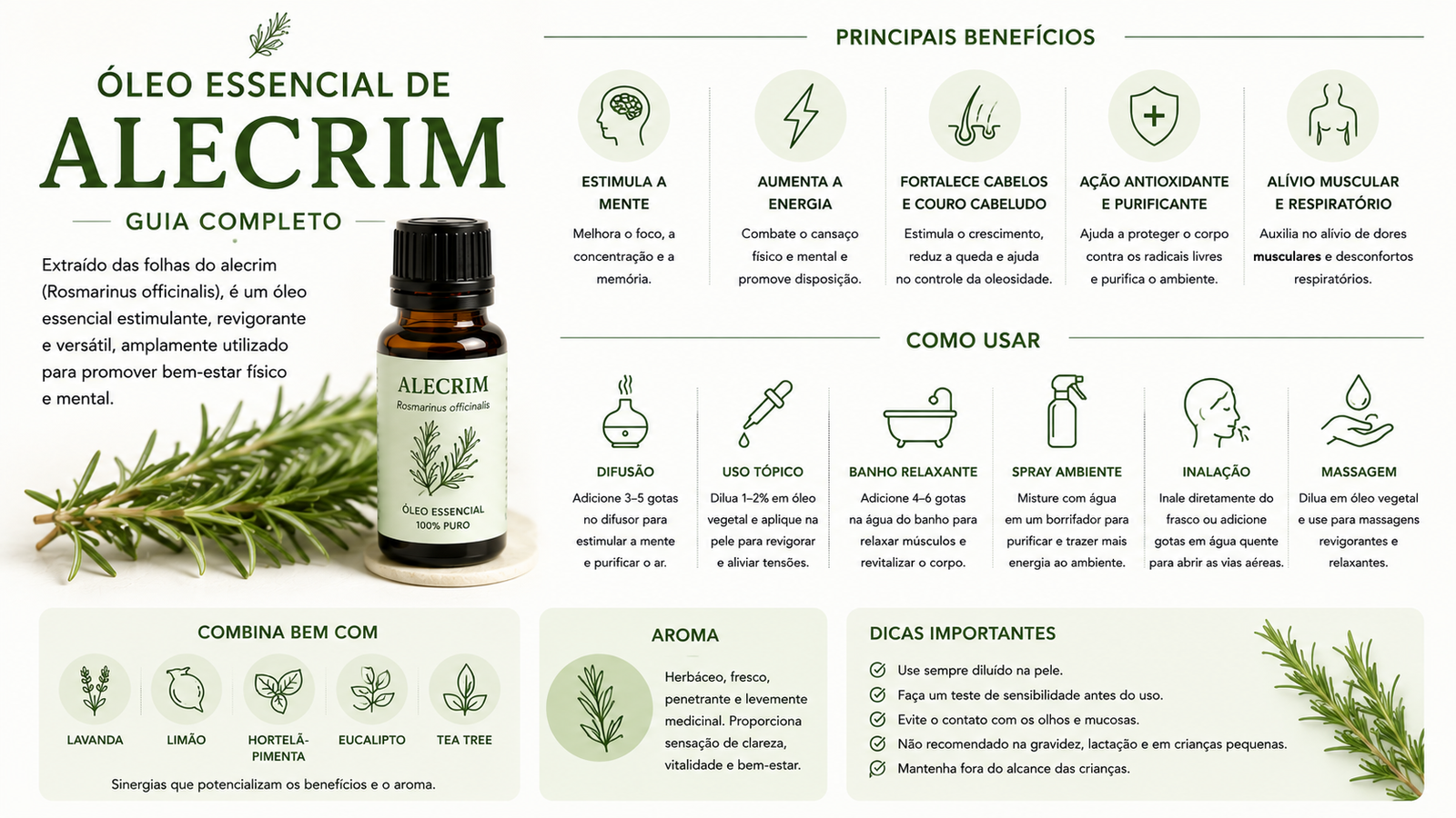 Óleo Essencial de Alecrim: Guia Completo Óleo Essencial de Alecrim: Guia Completo