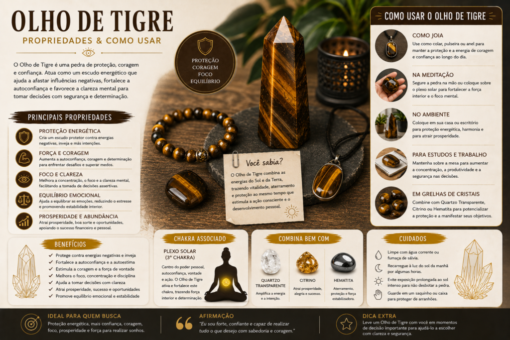Olho de Tigre Propriedades Coragem
