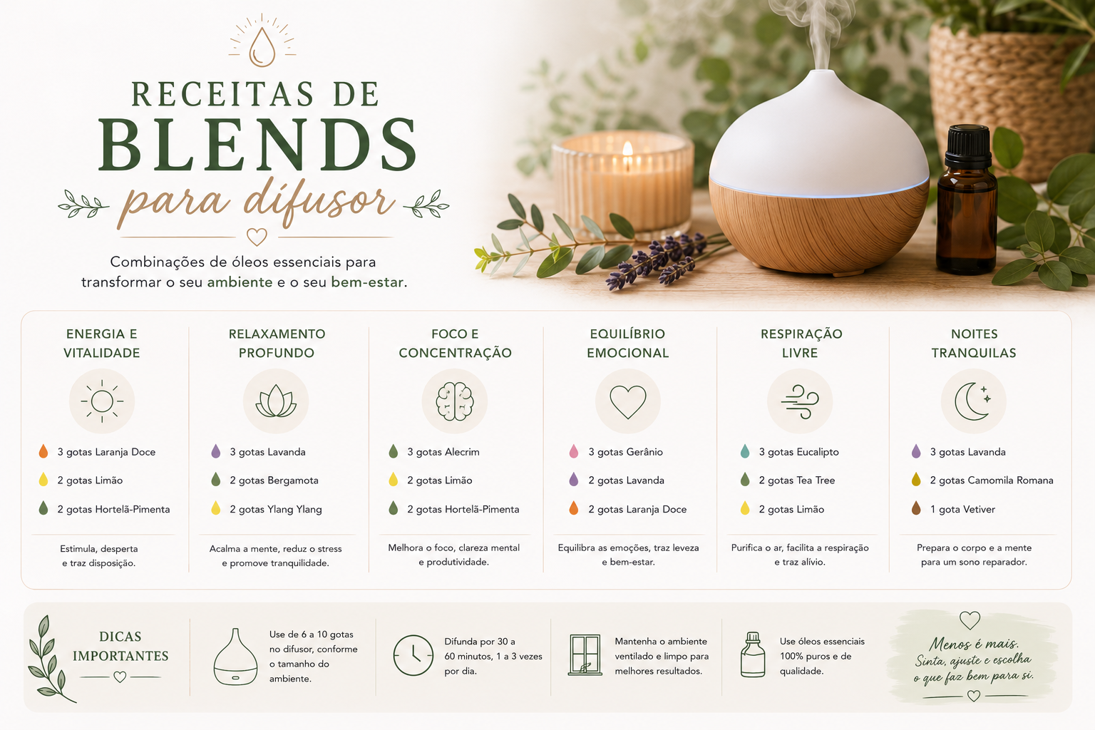 Receitas de Blends para o Difusor Receitas de Blends para o Difusor