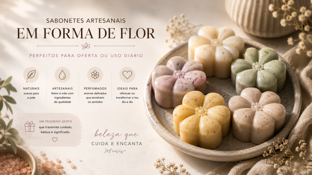Sabonetes Artesanais em Forma de Flores