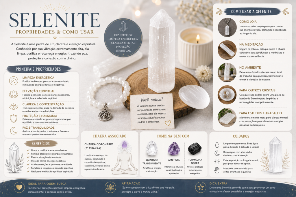 Selenite Propriedades Limpeza