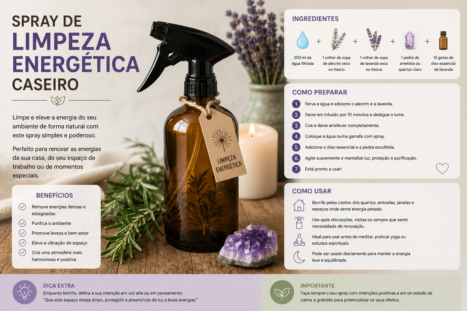 Spray de Limpeza Energética: Como Fazer em Casa
