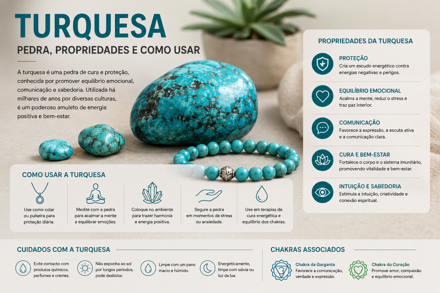Turquesa: Propriedades, Significado e Como Usar